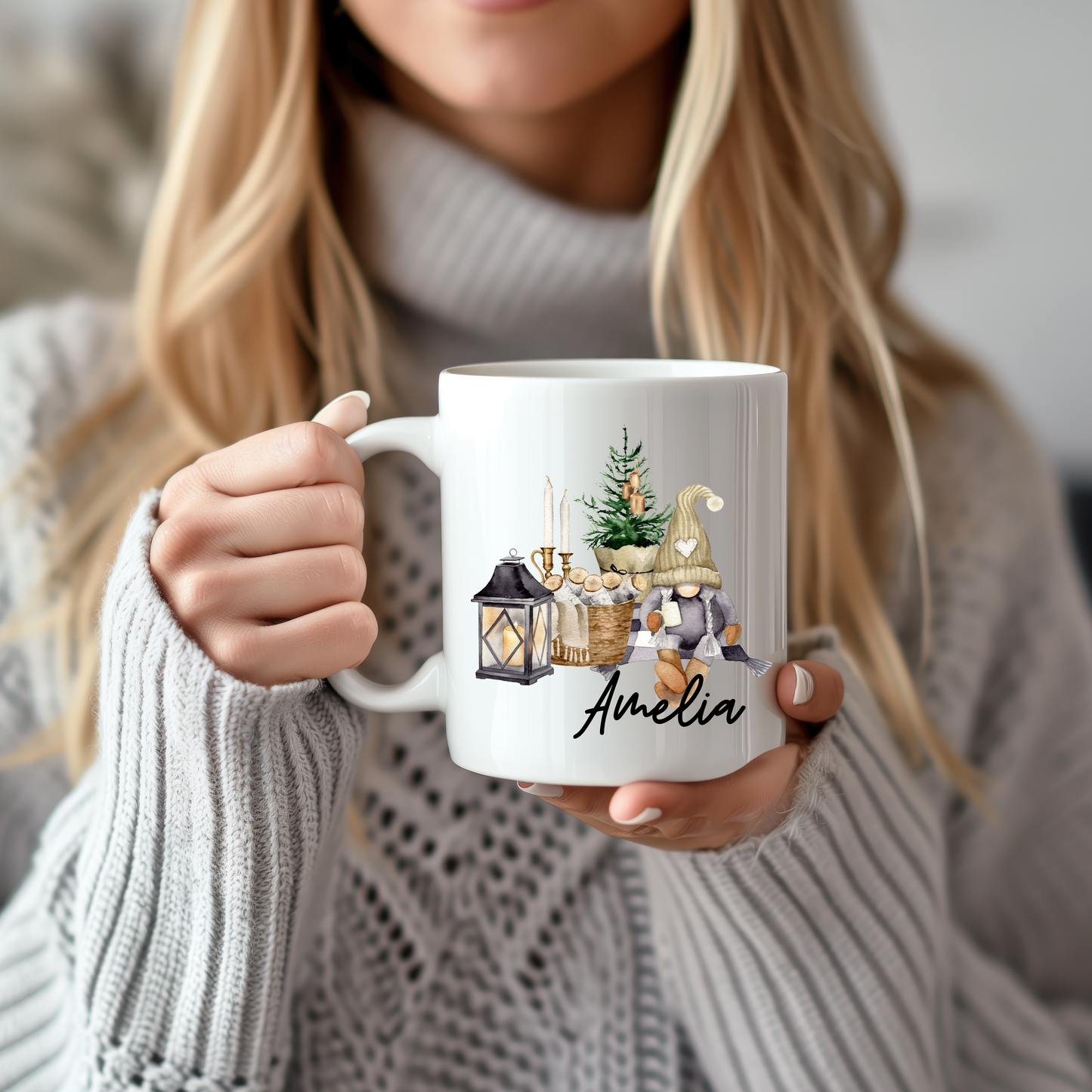 Personalized Christmas Gnome Mug