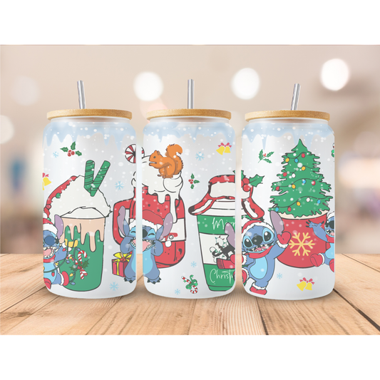 Stitch Cristhmas Coffee Glass