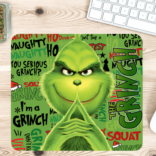 Green Grinch Mouse Pad