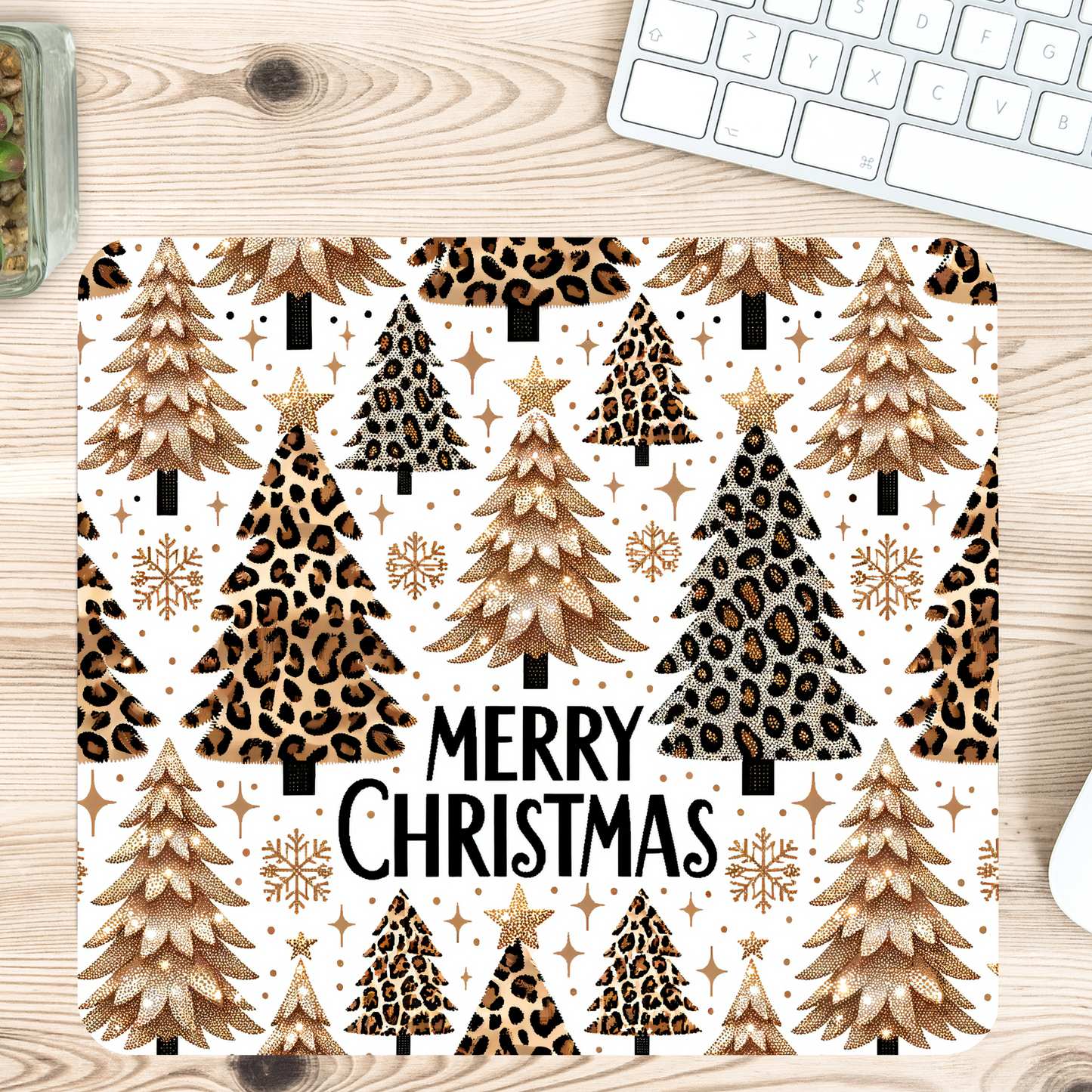 Christmas Animal Print Mouse Pad