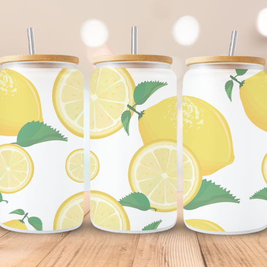 Lemonade Frosted Glass Cup