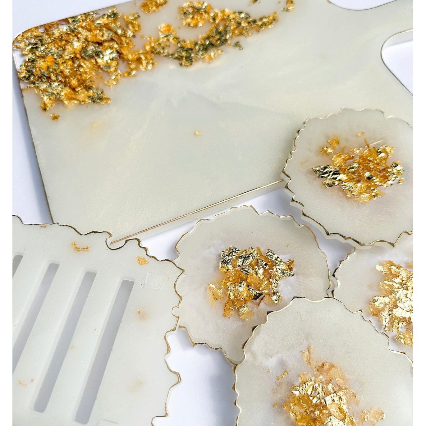 White & Gold Coasters