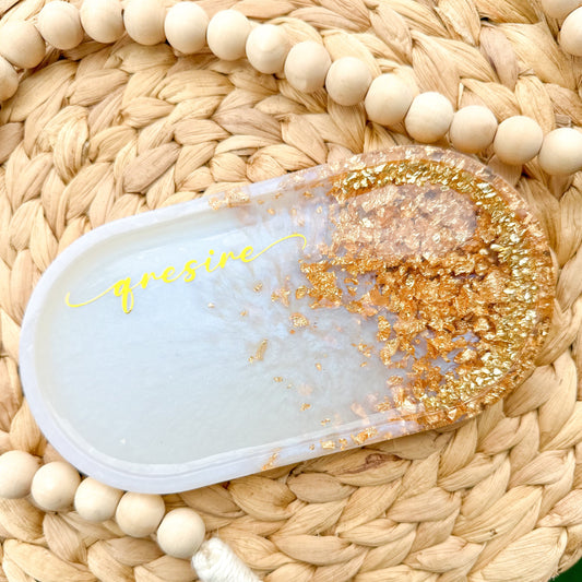 Personalized Oval Gold Tray